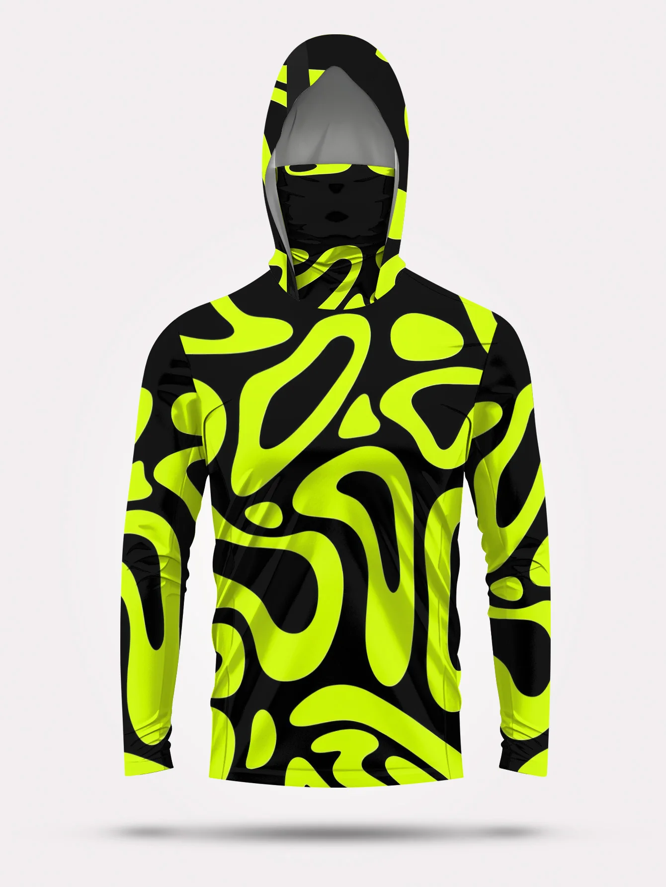Men's Neon Green Abstract Prin - Fishing Mask Sun Protection review and price